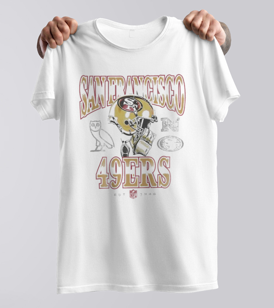 San Francisco 49ers OVO Owl NFL Helmet Est 1946 T-Shirt