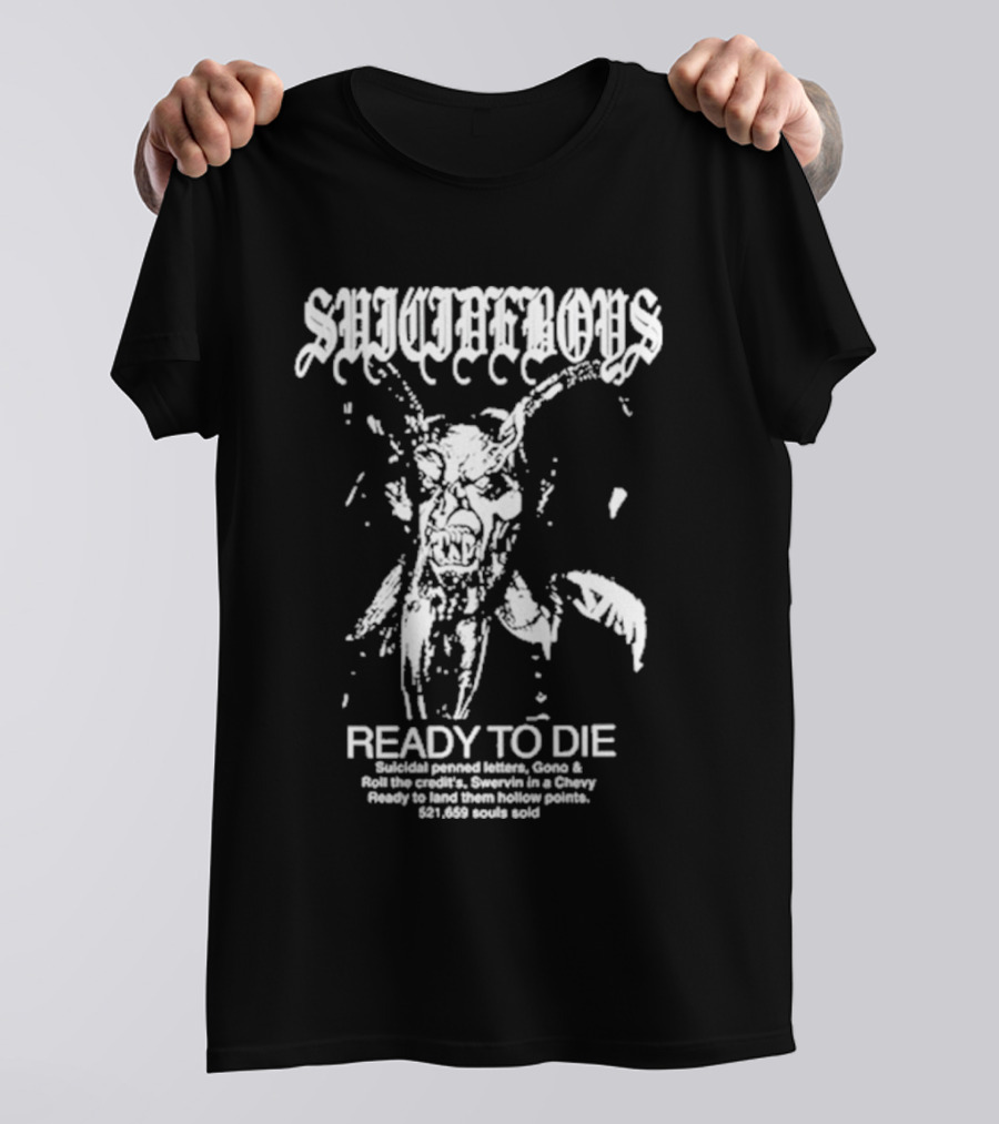 SUICIDEBOYS READY TO DIE Suicidal Penned Letters $21,659 Souls Sold T-Shirt