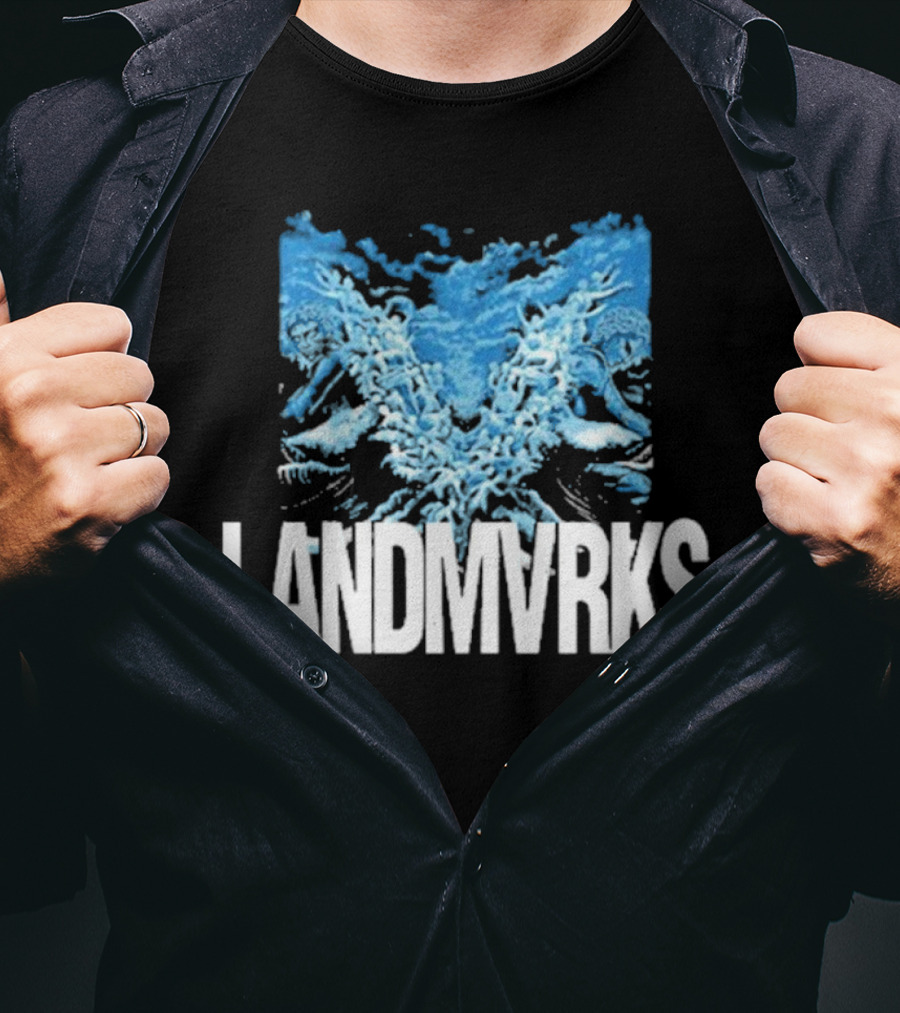 Landmvrks The Darkest Place I’ve Ever Been Album Cover Art Dual Blue Figures T-Shirt