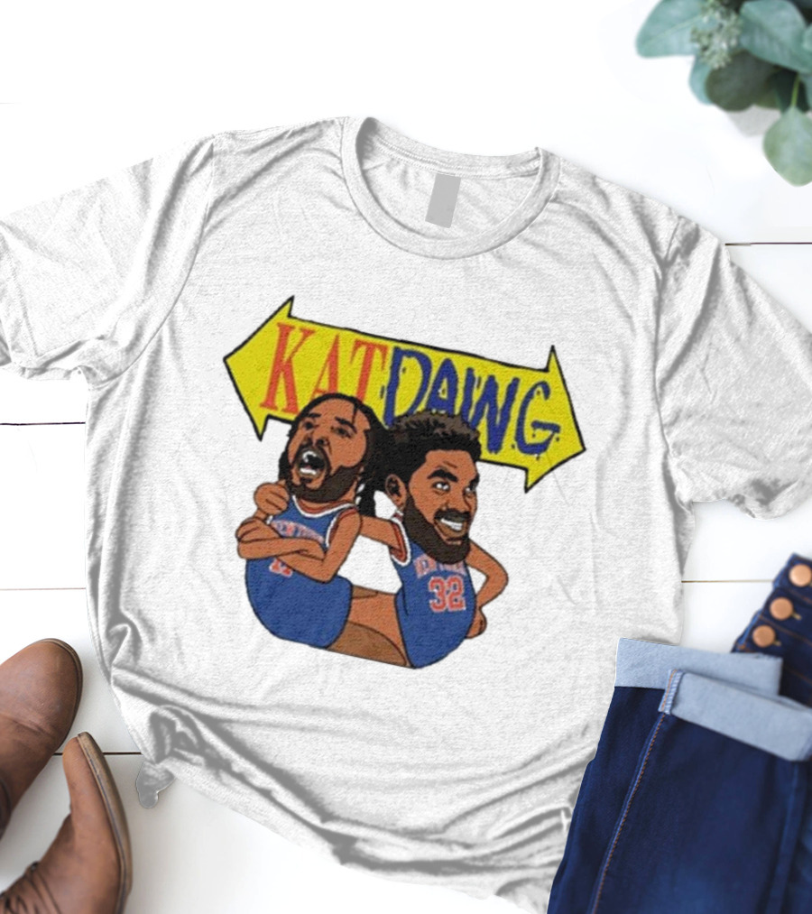 Big Knick Energy Kat Dawg Basketball Cartoon Duo T-Shirt