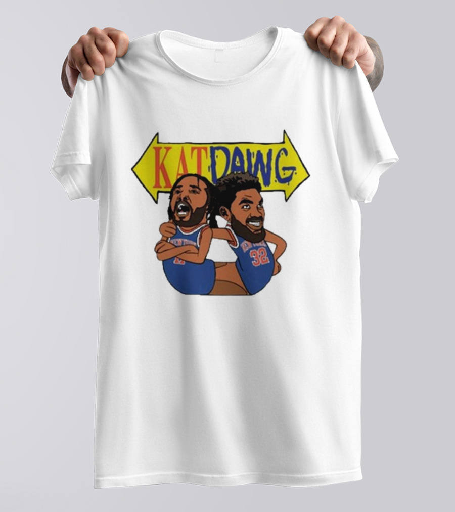 Big Knick Energy Kat Dawg Basketball Cartoon Duo T-Shirt