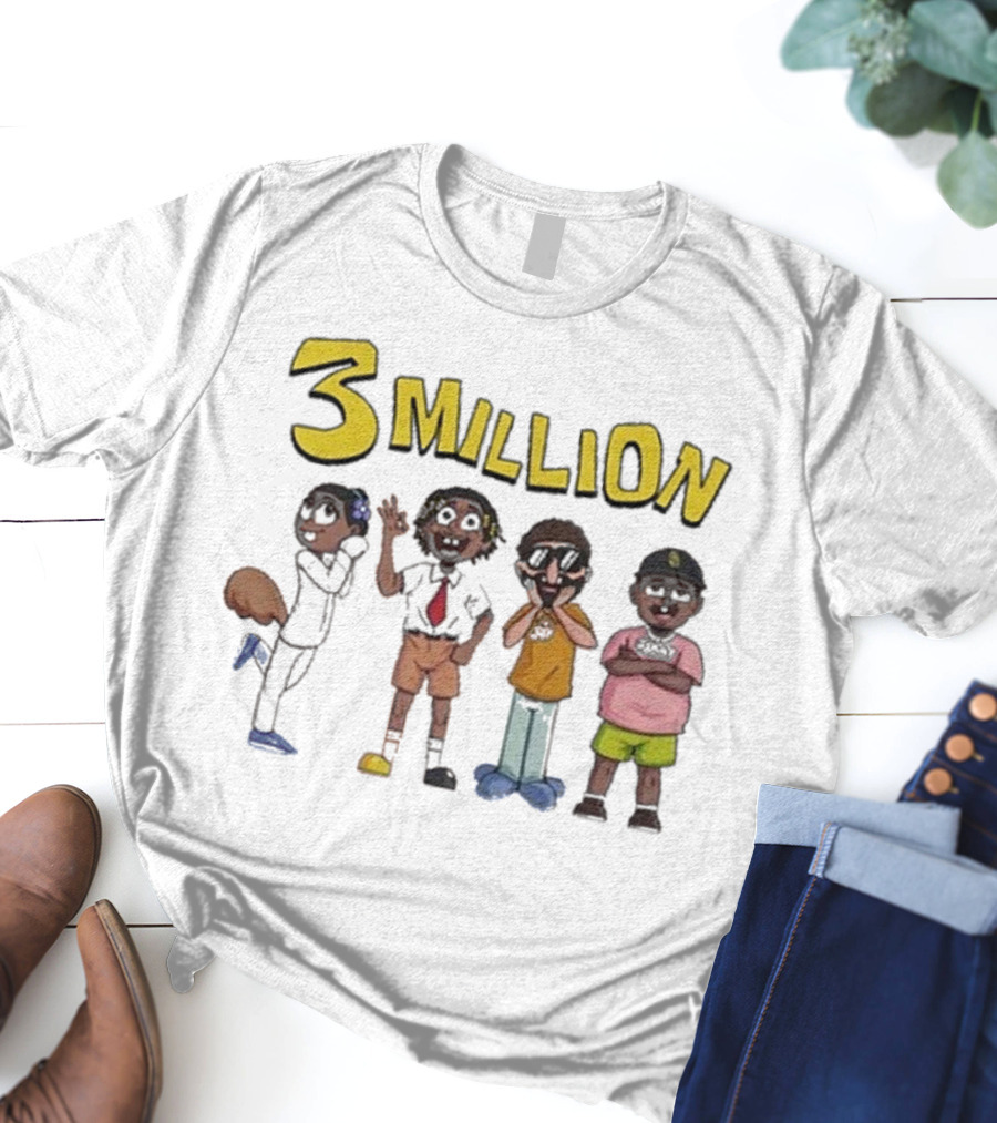 Daydrian Harding 3 Million Subscribers Celebration With Cartoon Characters T-Shirt