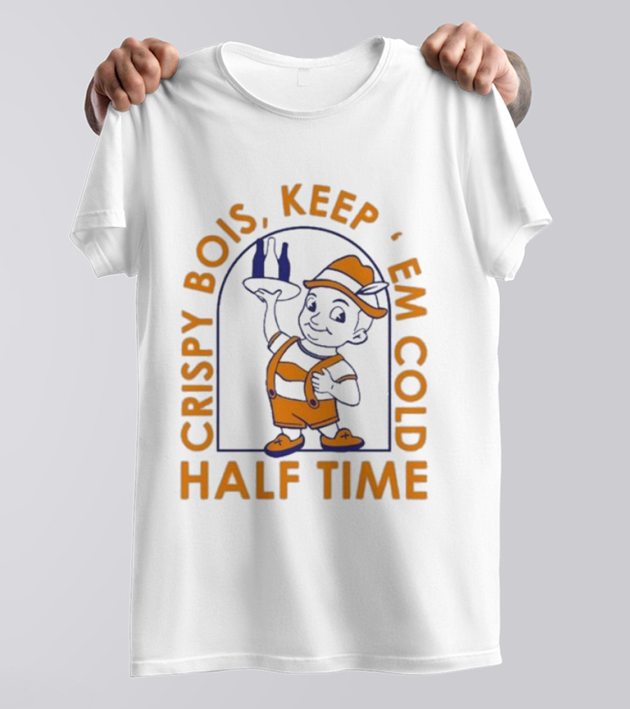 Crispy Bois Keep 'Em Cold Half Time Bartender Character T-Shirt