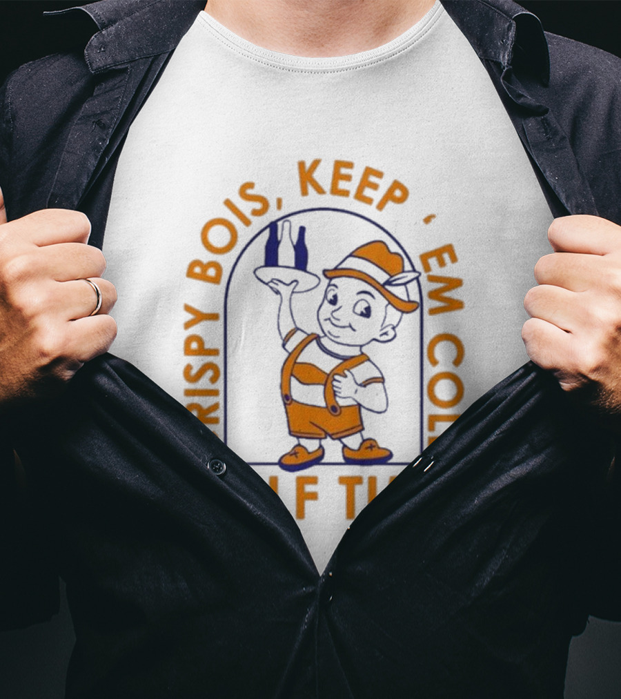Crispy Bois Keep 'Em Cold Half Time Bartender Character T-Shirt