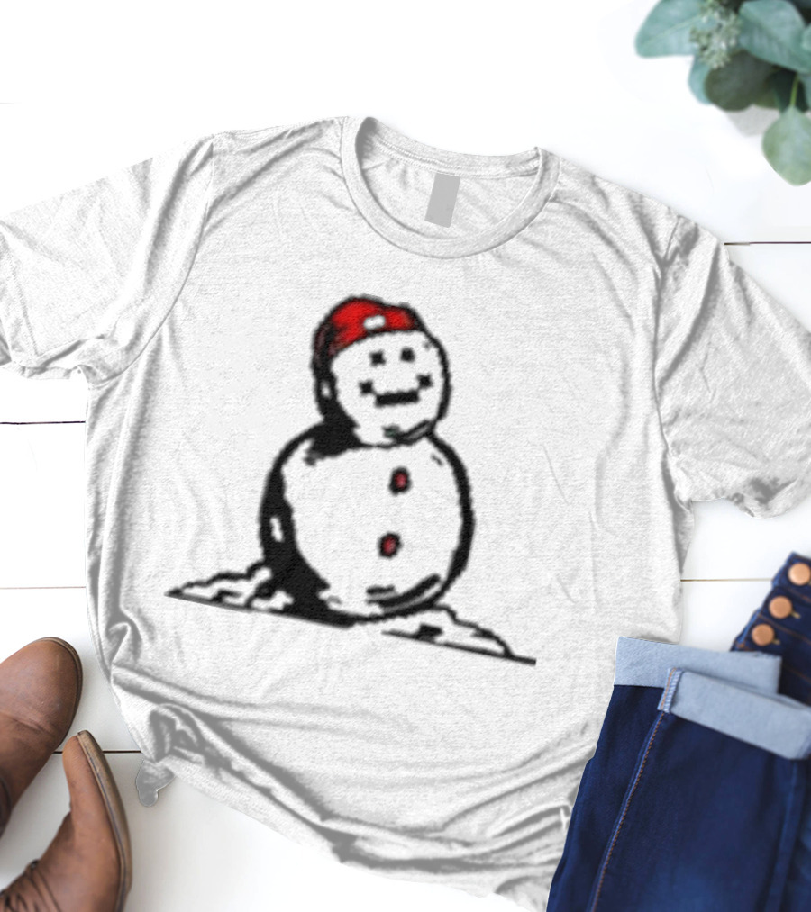 Quackity Snowman With Red Beanie T-Shirt