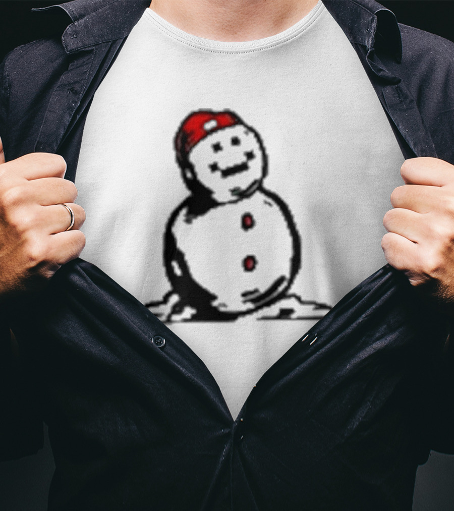 Quackity Snowman With Red Beanie T-Shirt