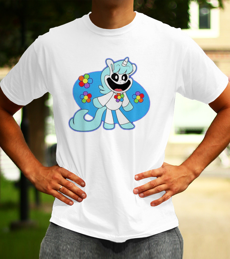 Unicorn Craftycorn Critters With Colorful Flowers And Smiling Face T-Shirt