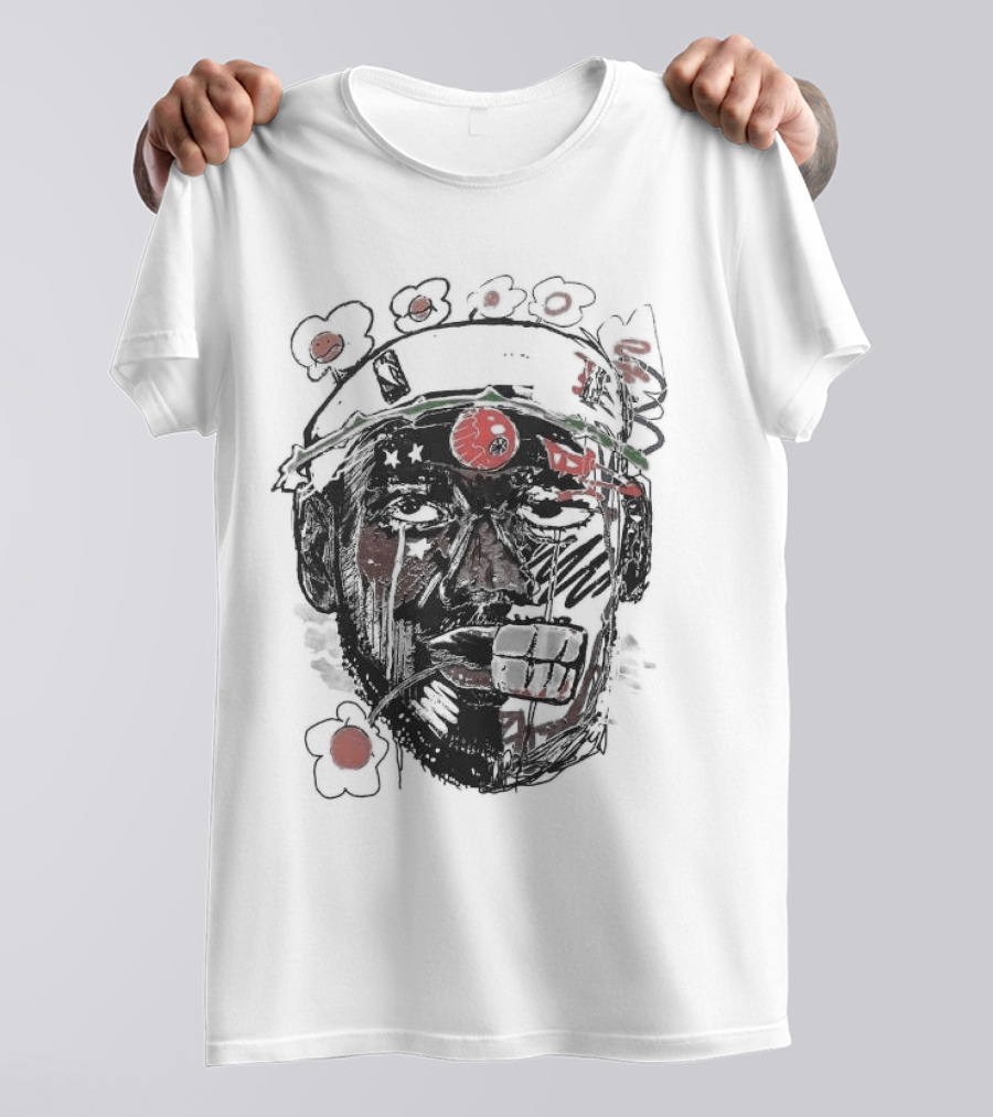 Vameee Labron James Floral Artistic Face T-Shirt