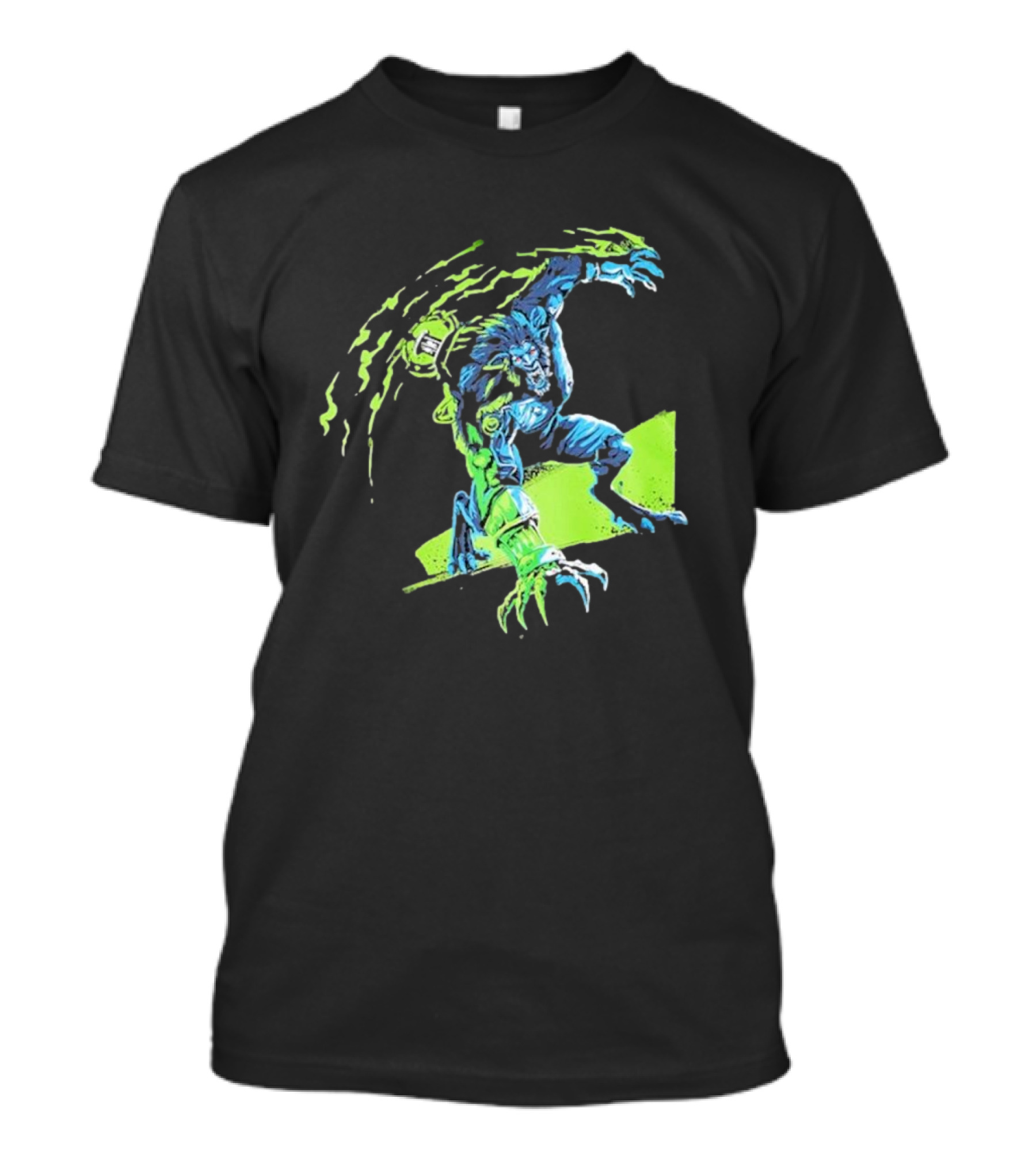Arcane Warwick Champion Of Legends League Monster Claws And Green Energy Burst T-Shirt