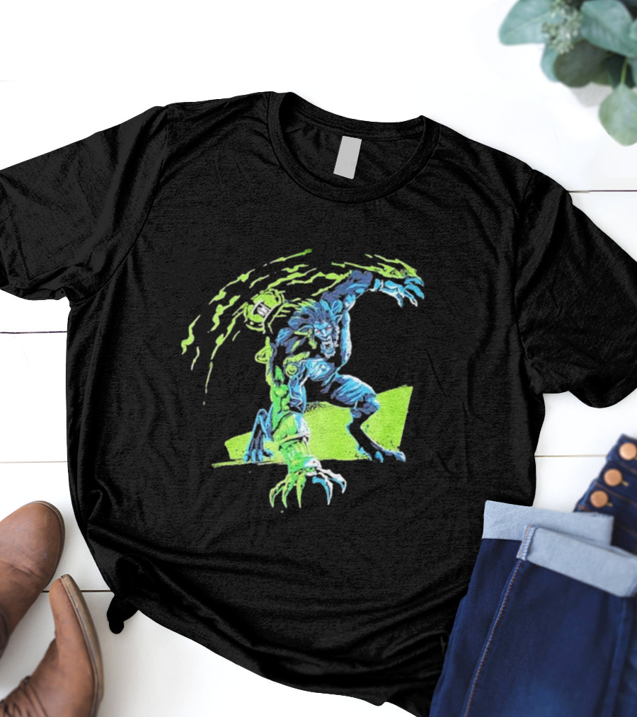 Arcane Warwick Champion Of Legends League Monster Claws And Green Energy Burst T-Shirt