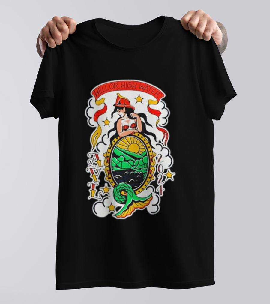 Hell Or High Water Mermaid Asheville T-Shirt