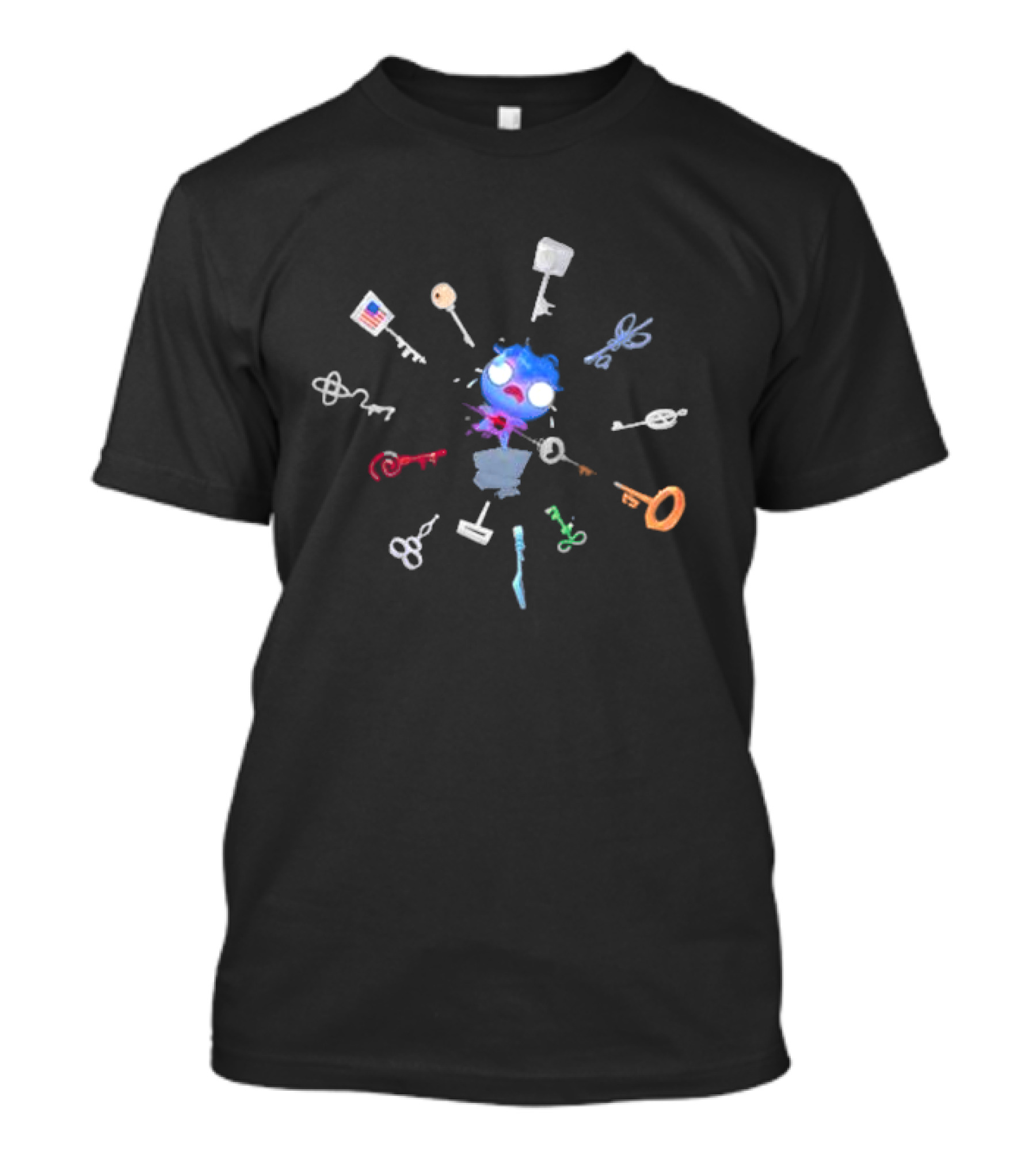 Betrayal Of The Keys: Mysterious Floating Creature Amidst Diverse Keys T-Shirt