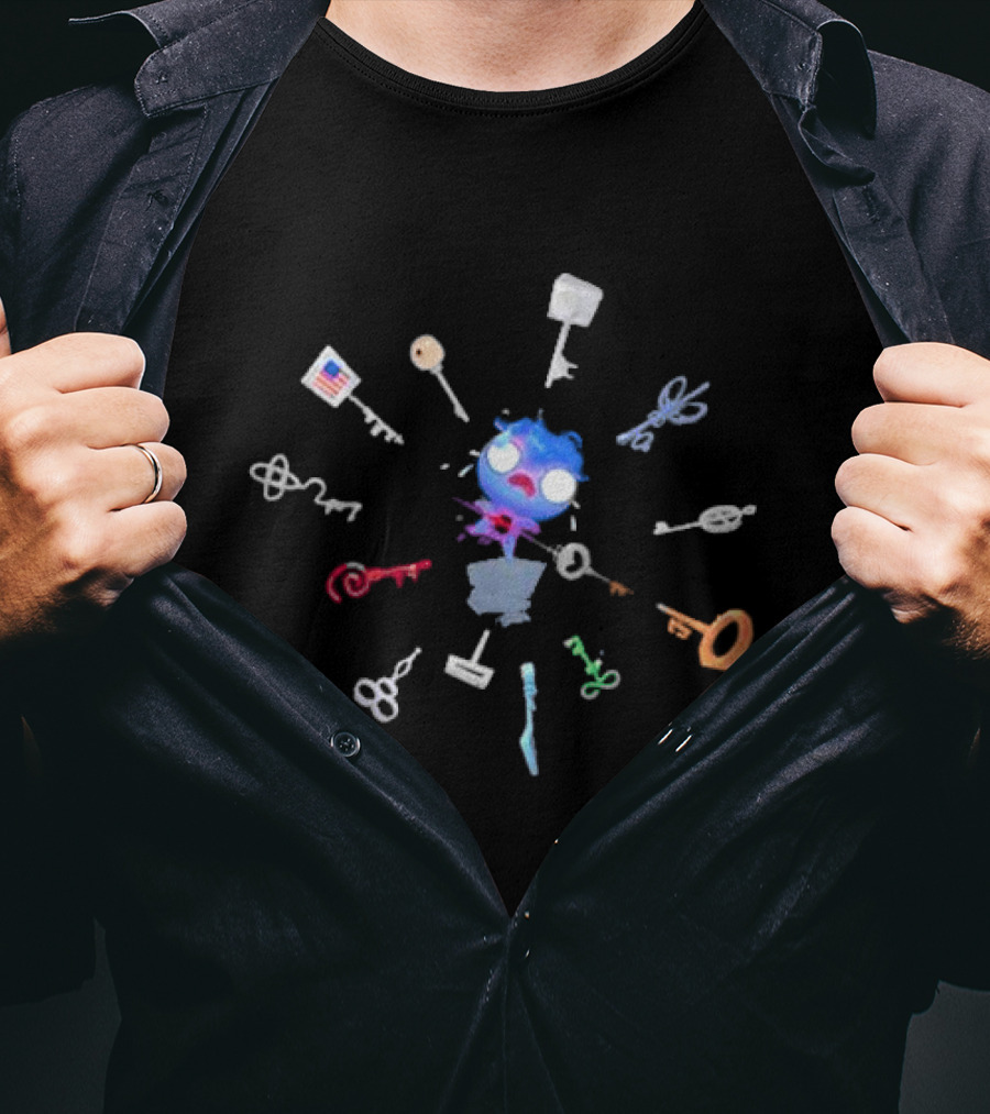 Betrayal Of The Keys: Mysterious Floating Creature Amidst Diverse Keys T-Shirt