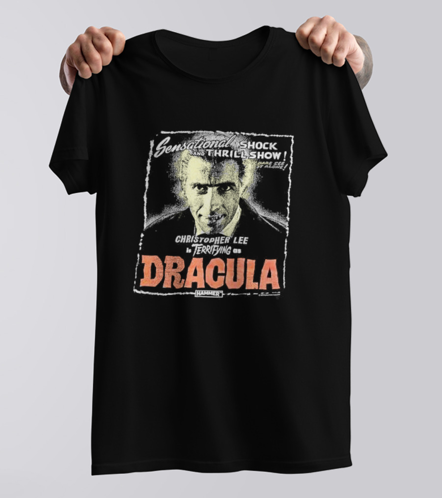 Sensational Shock And Thrill Show Christopher Lee Terrifying As Dracula Hammer T-Shirt