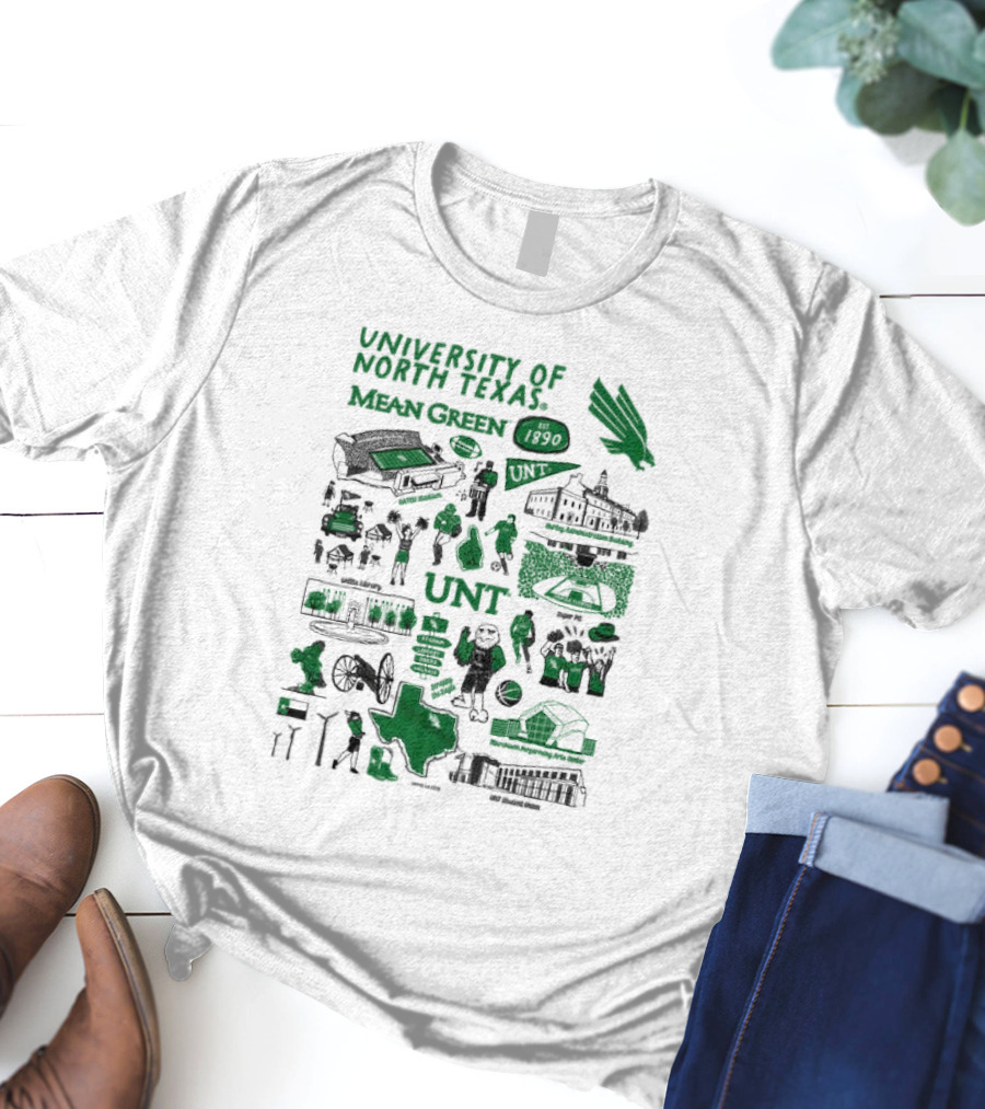 University Of North Texas Mean Green 1890 UNT Campus Montage Toddler T-Shirt