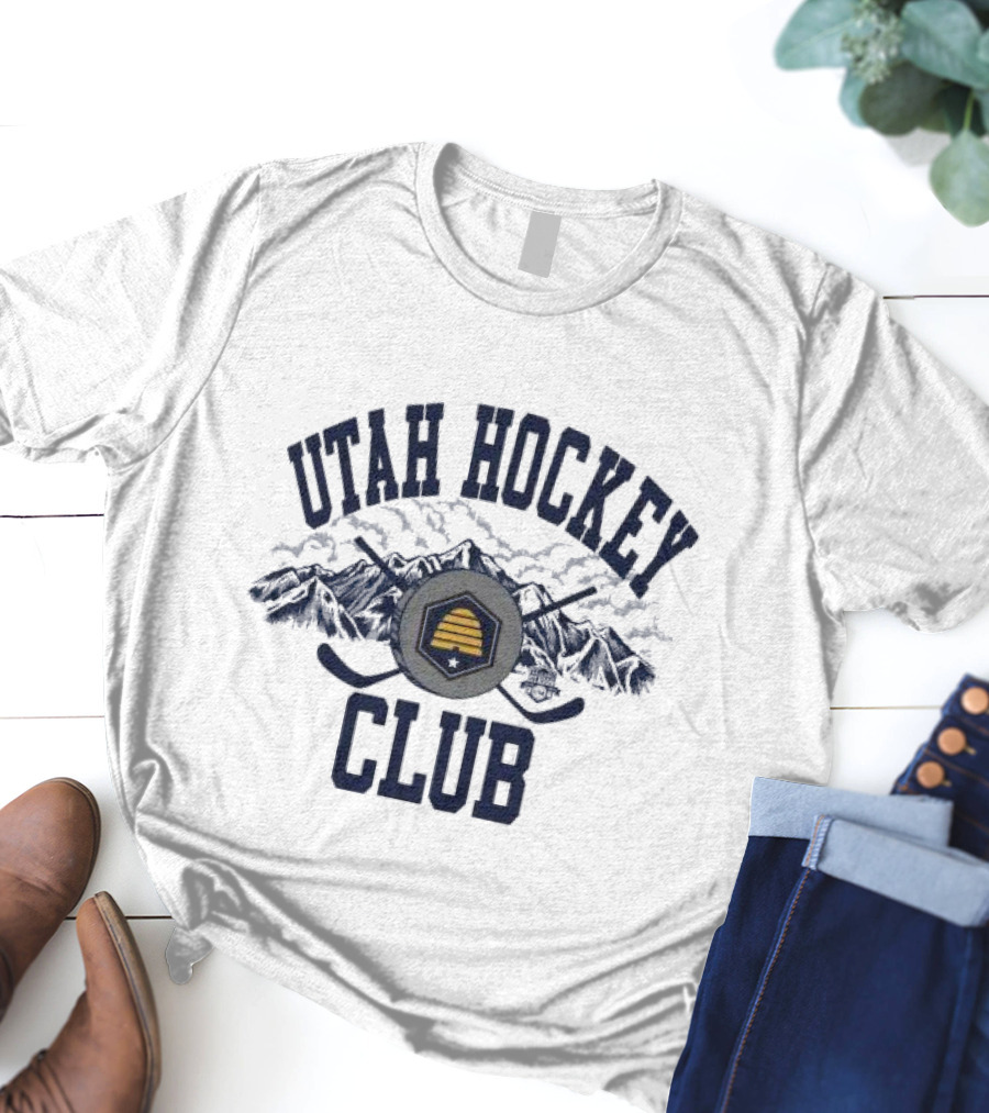Utah Hockey Club State Flag Mountain Emblem T-Shirt