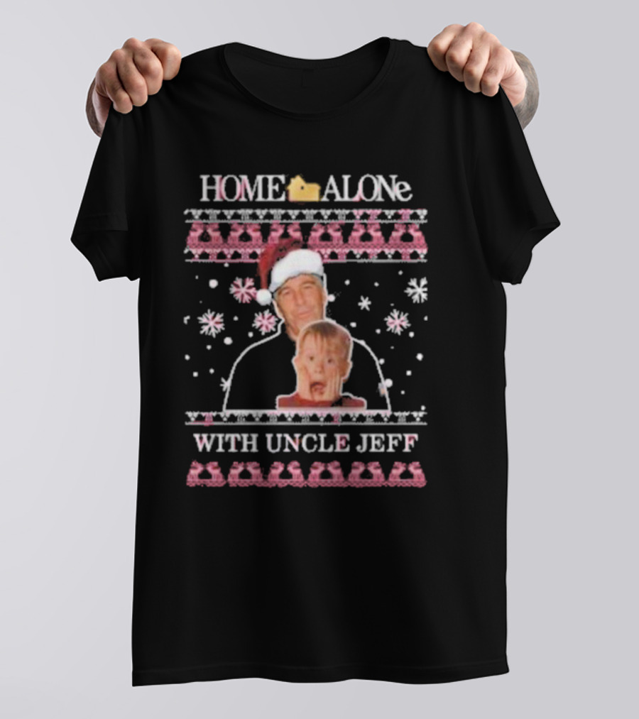 HOME ALONe With Uncle Jeff Ugly Christmas T-Shirt