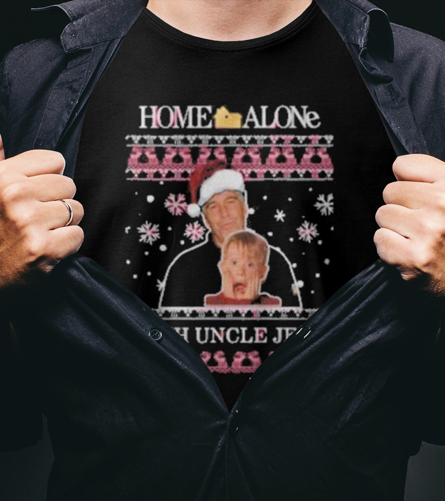 HOME ALONe With Uncle Jeff Ugly Christmas T-Shirt