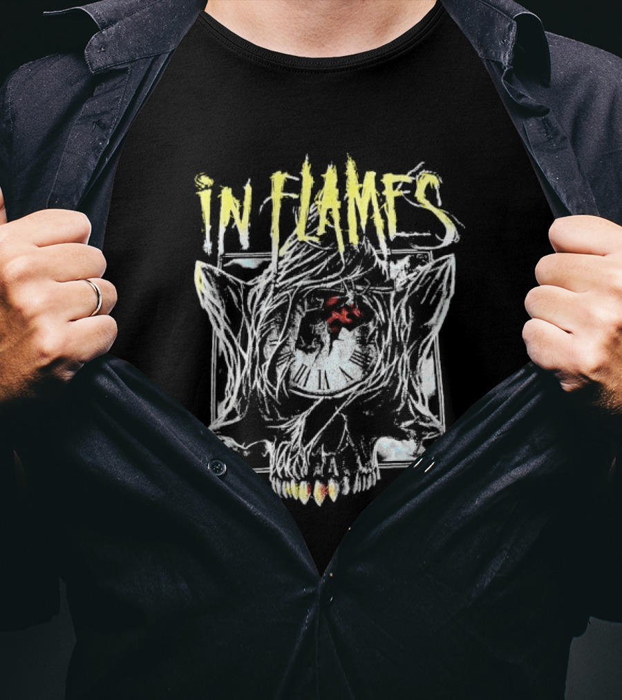 In Flames Skull Clock Graphic Another Lie Another Excuse T-Shirt