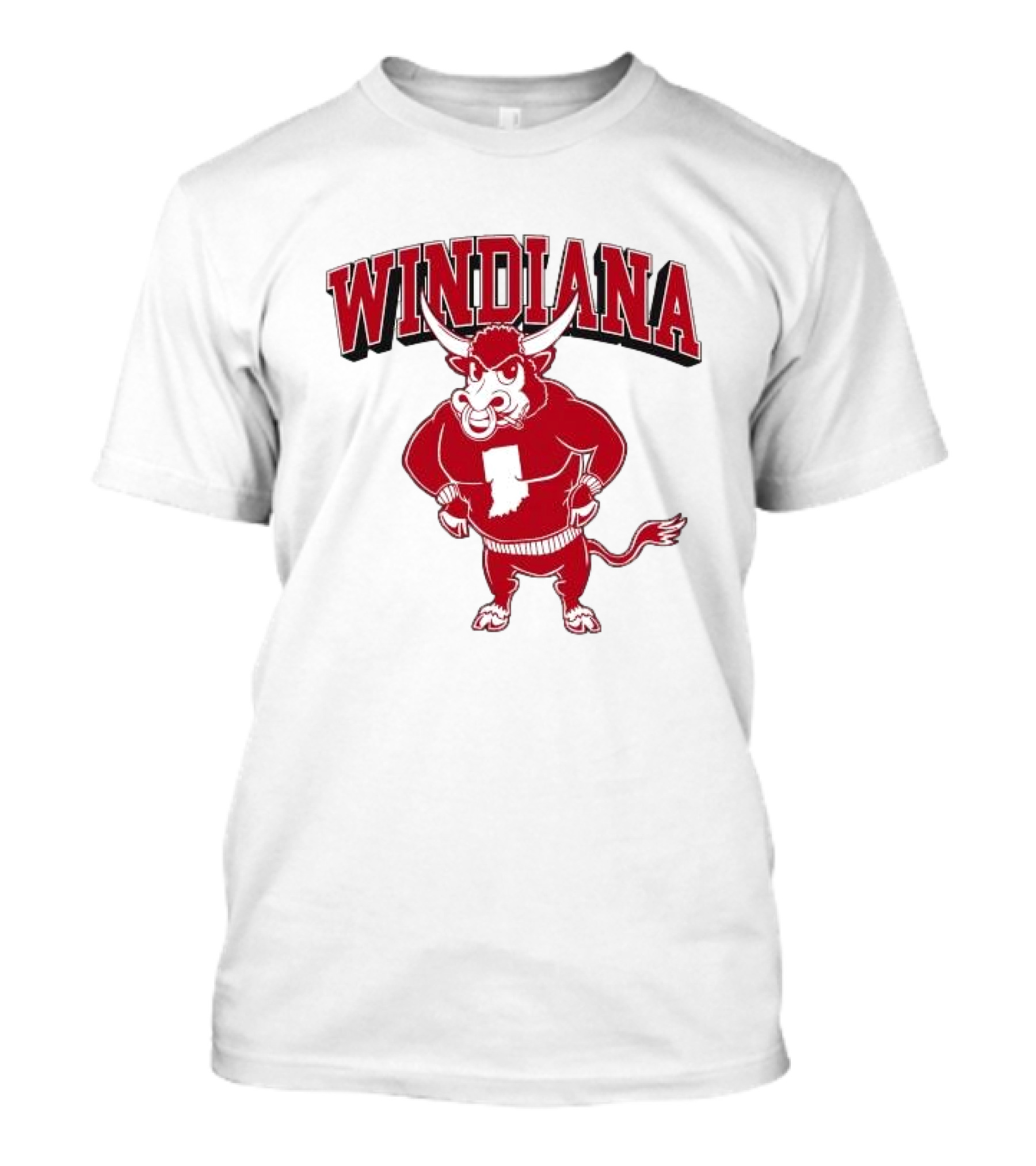 Windiana Red Bull Indiana State Outline T-Shirt