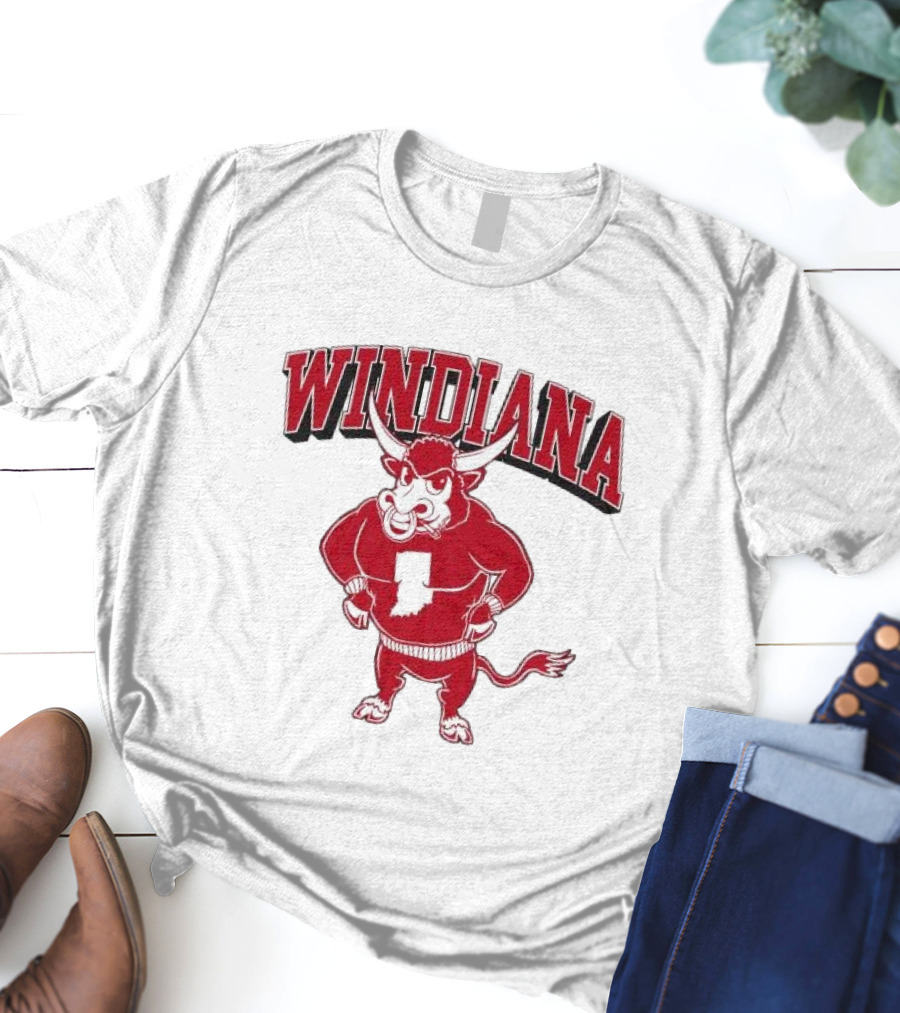 Windiana Red Bull Indiana State Outline T-Shirt
