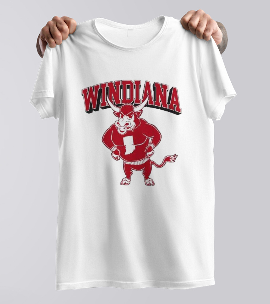 Windiana Red Bull Indiana State Outline T-Shirt