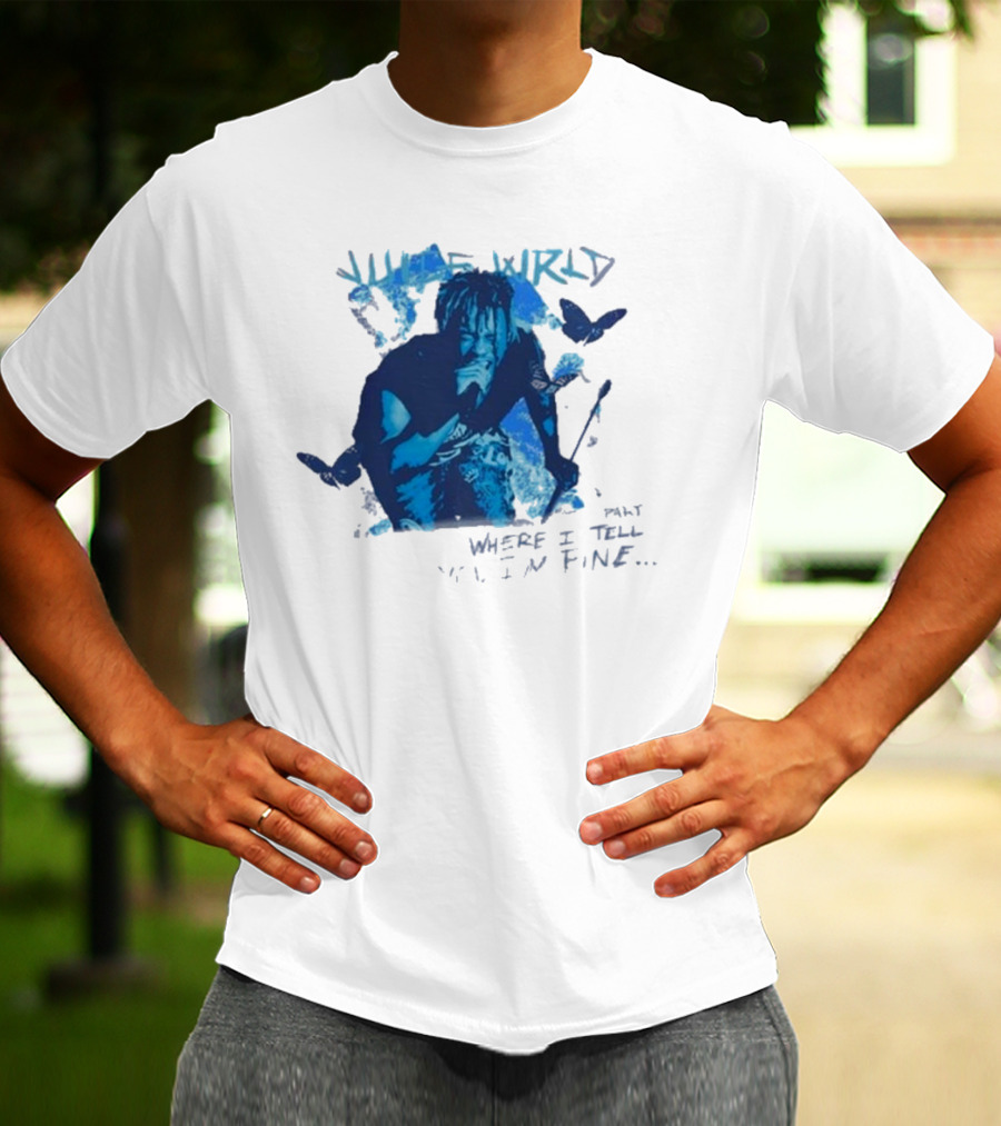Juice Wrld Wishing Well 999 Butterfly Where I Tell You I'm Fine T-Shirt