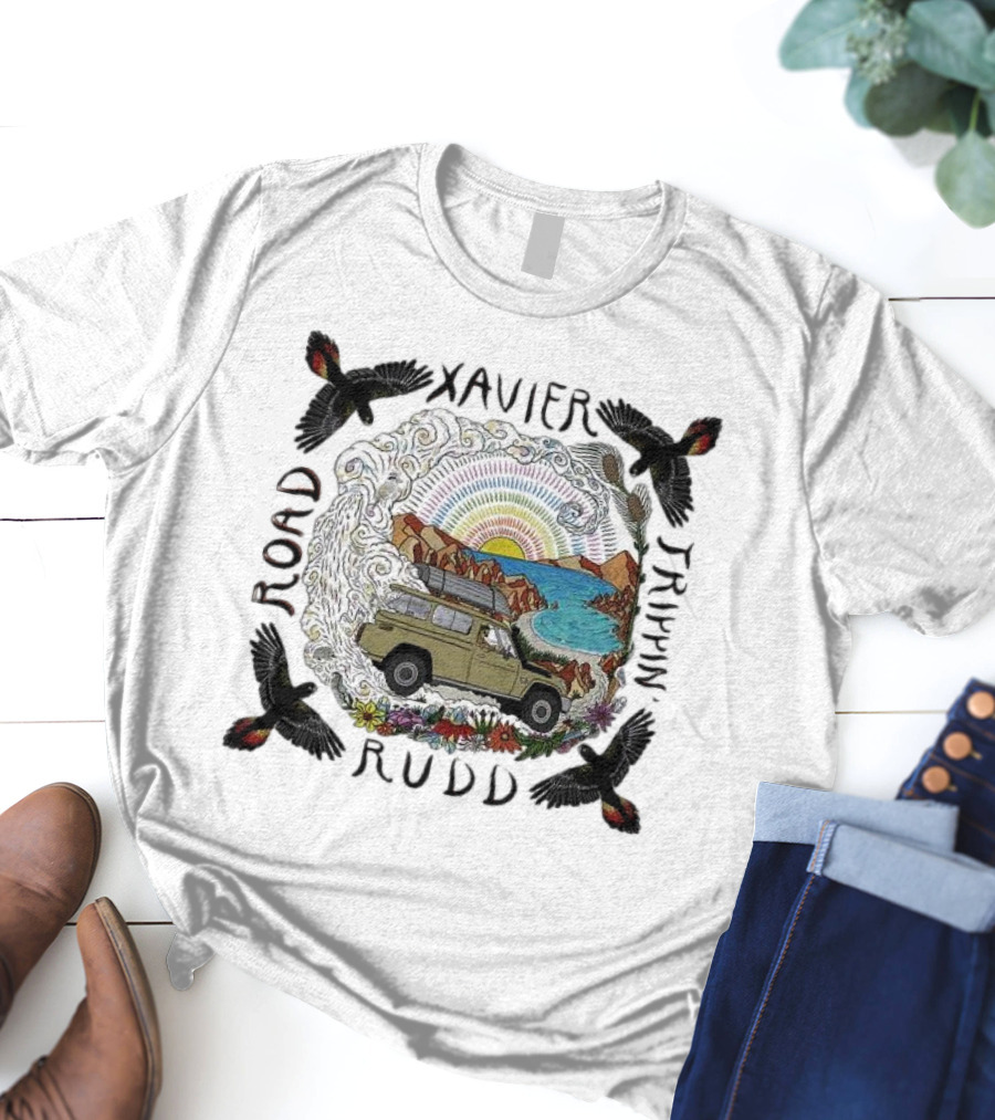 Xavier Rudd Road Trippin’ Sandstone Land Rover Beach Art With Birds T-Shirt