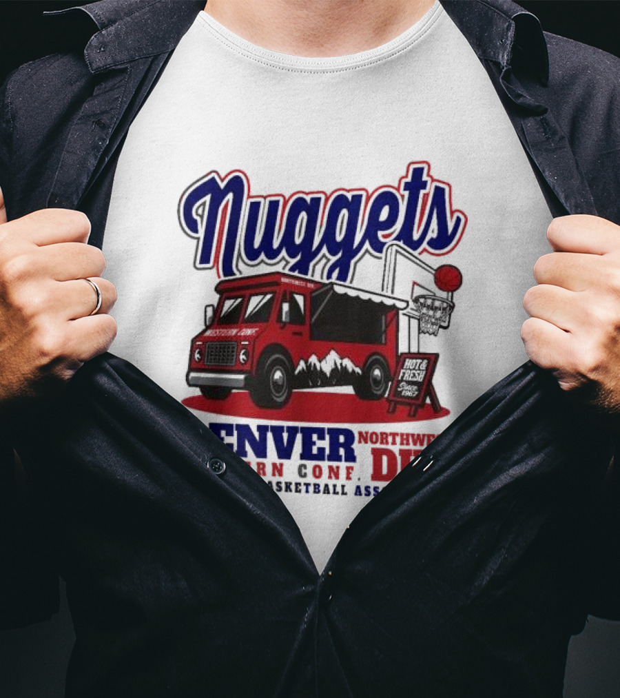 Nuggets Retro Food Truck Denver Northwest Division Western Conference National Basketball Association T-Shirt