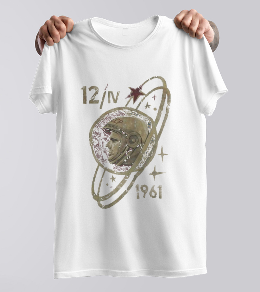 Yuri Gagarin Soviet Space 12 IV 1961 CCCP Cosmonaut Orbit Stars T-Shirt
