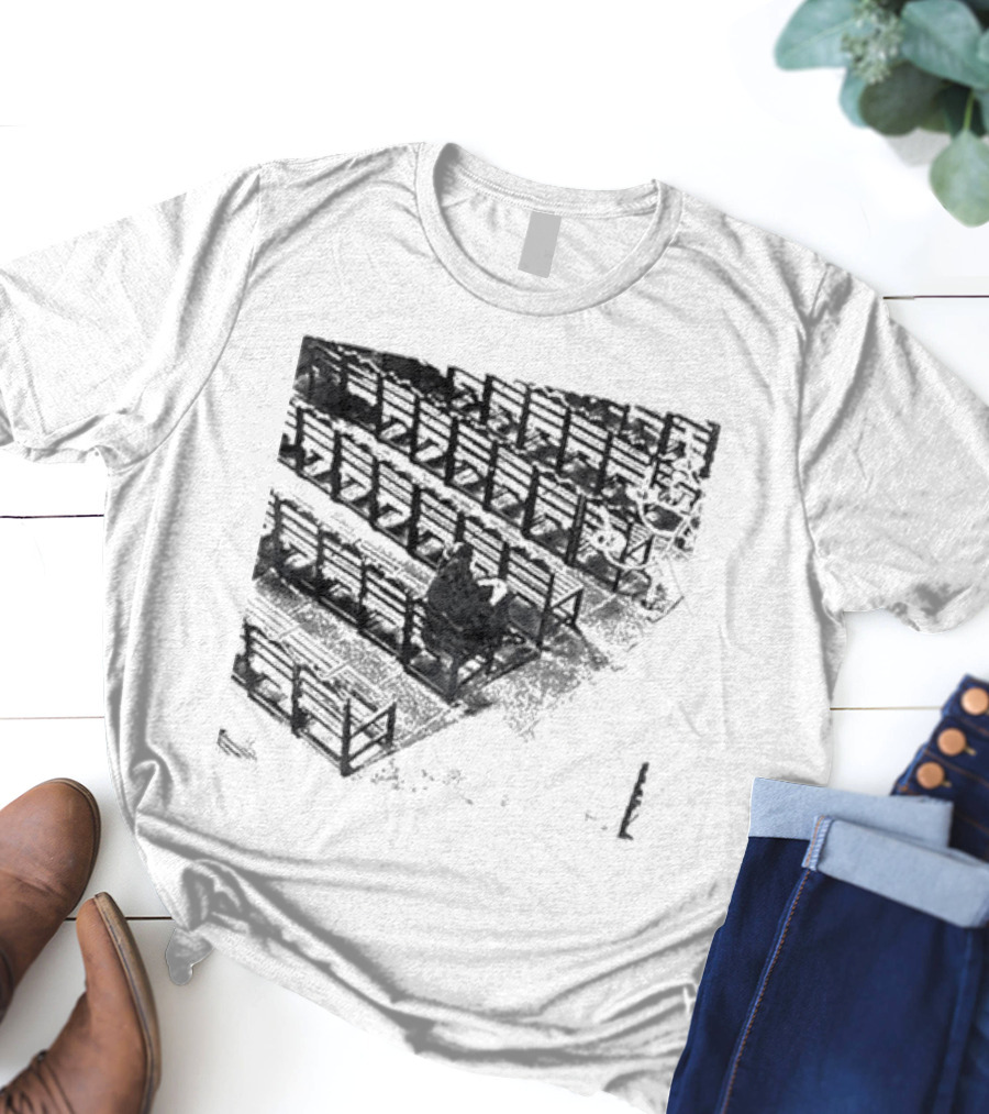 Zarathustra Denisa-St Bernadette Church Pew Monochrome T-Shirt