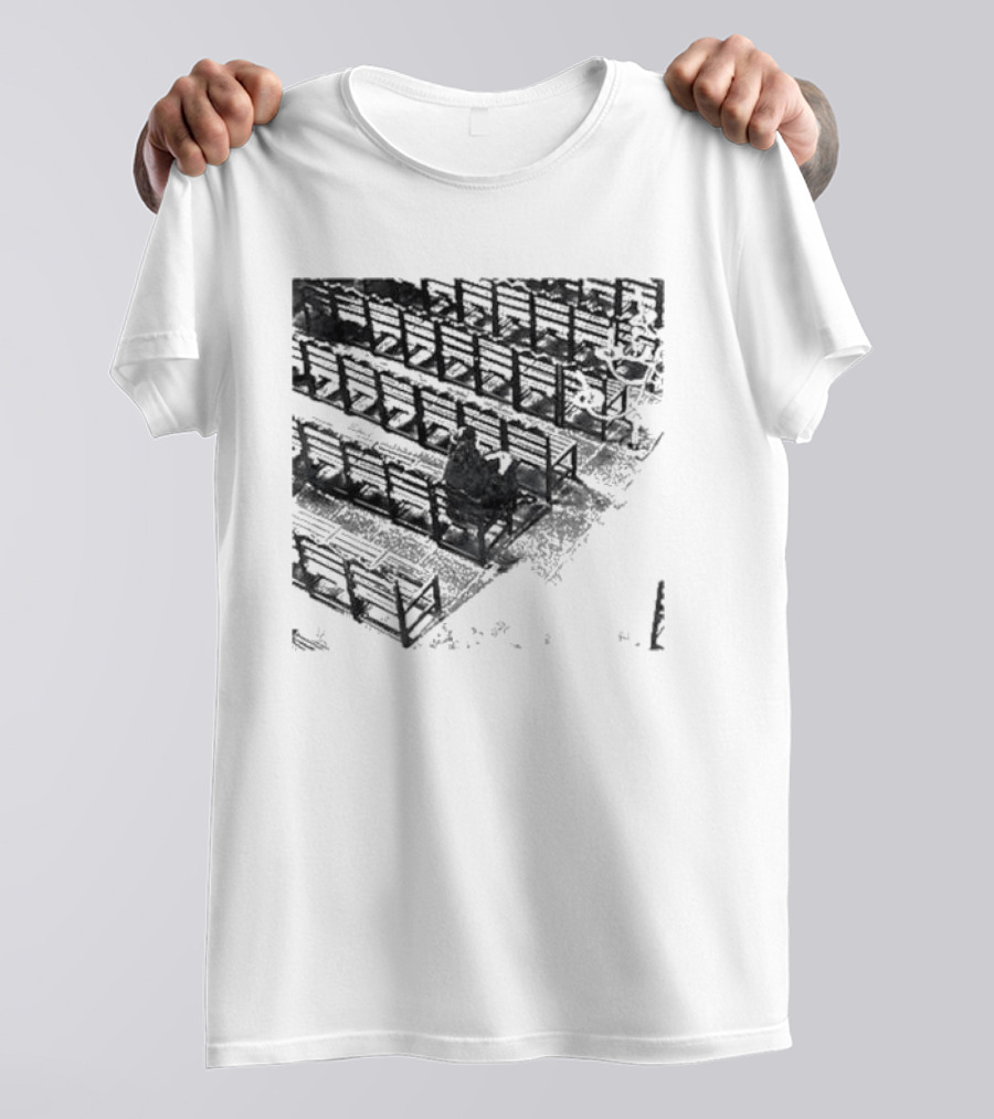 Zarathustra Denisa-St Bernadette Church Pew Monochrome T-Shirt