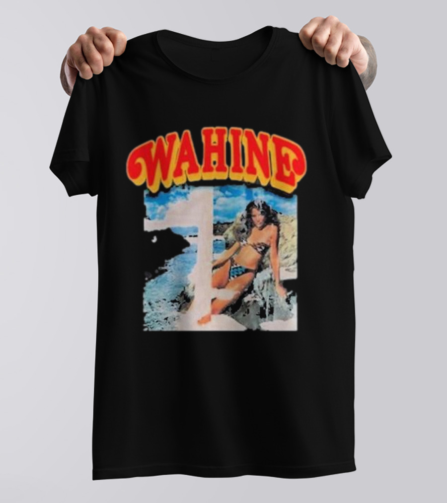 WAHINE Beach Scene With Rosé Vibes T-Shirt