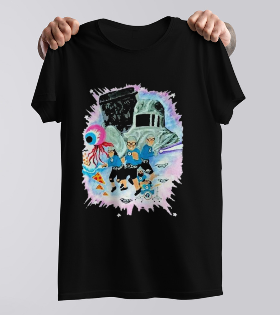 Sanguisugabogg Free Luigi Powdered Milk Pizza Eyeball Space Adventures With Aquabats Helmet And UFOs T-Shirt