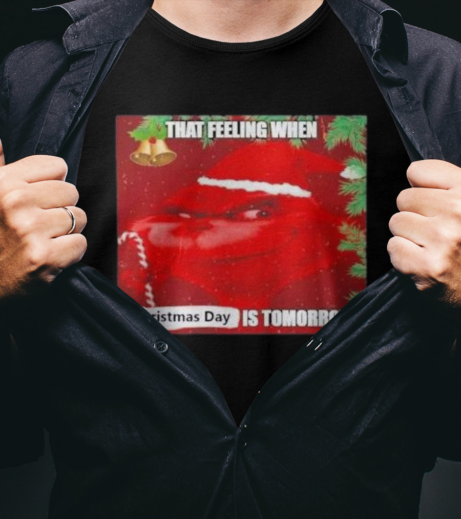 That Feeling When Christmas Day Is Tomorrow Santa Grinch T-Shirt