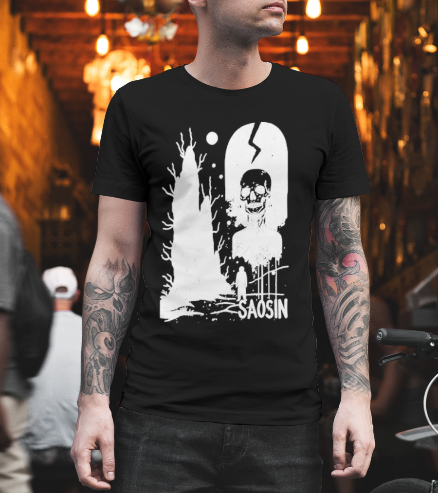 Saosin Over Skeleton Skull And Tree T-Shirt