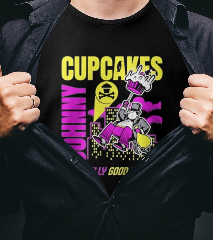 Johnny Cupcakes Criminally Good Treats Top Hat Cupcake City Adventure T-Shirt