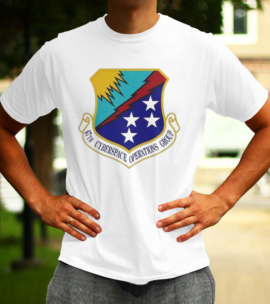 67th Cyberspace Operations Group Emblem With Stars And Lightning Bolt T-Shirt