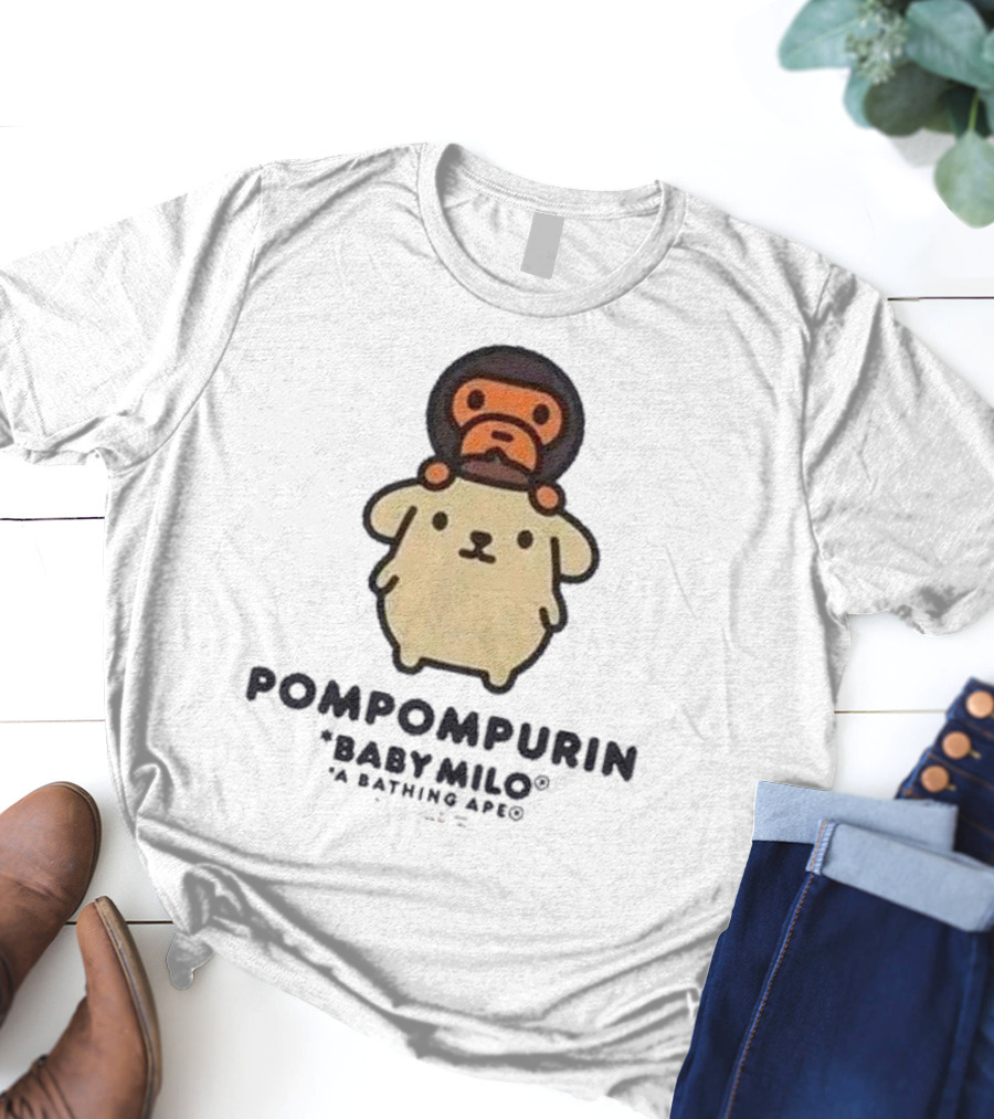 Pompompurin Baby Milo A Bathing Ape Collaboration Sanrio Ginza T-Shirt