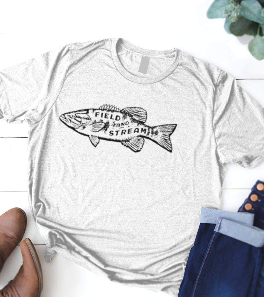 Field And Stream Bass Stamp Fish T-Shirt