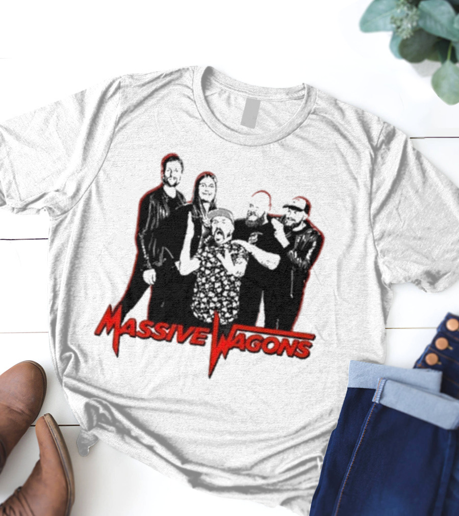 Massive Wagons Band Graphic Red And Black T-Shirt