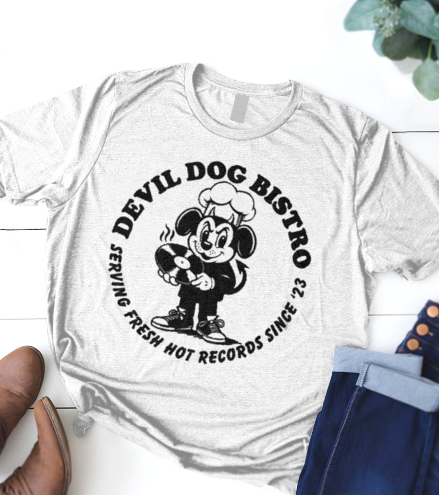 Devil Dog Bistro Fresh Hot Records Culinary Mascot Since ’23 T-Shirt