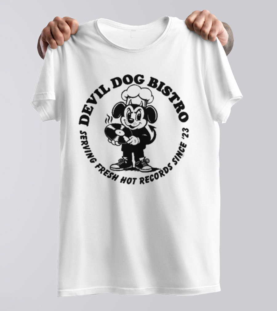 Devil Dog Bistro Fresh Hot Records Culinary Mascot Since ’23 T-Shirt