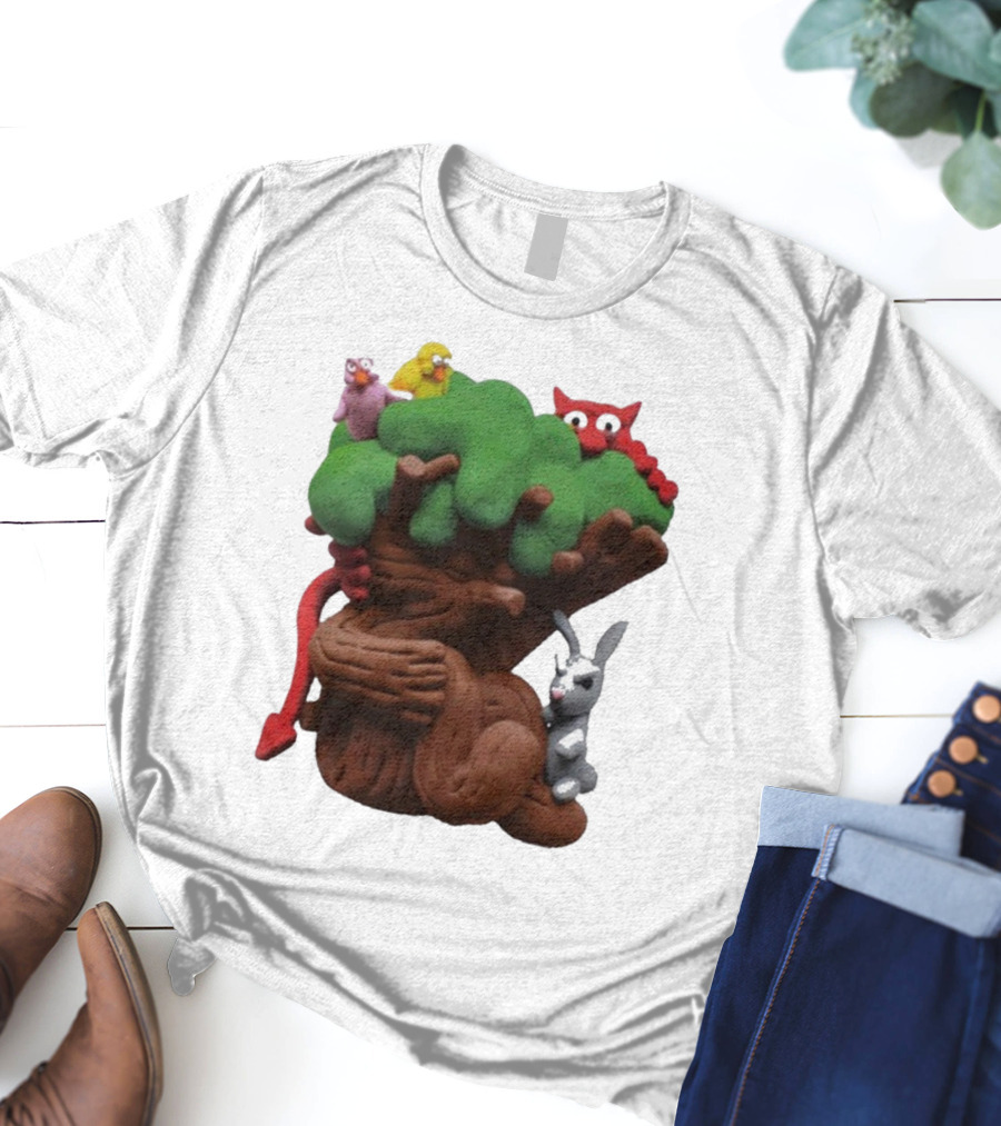 Spookywoods Tree With Animals And Cartoon Creatures T-Shirt
