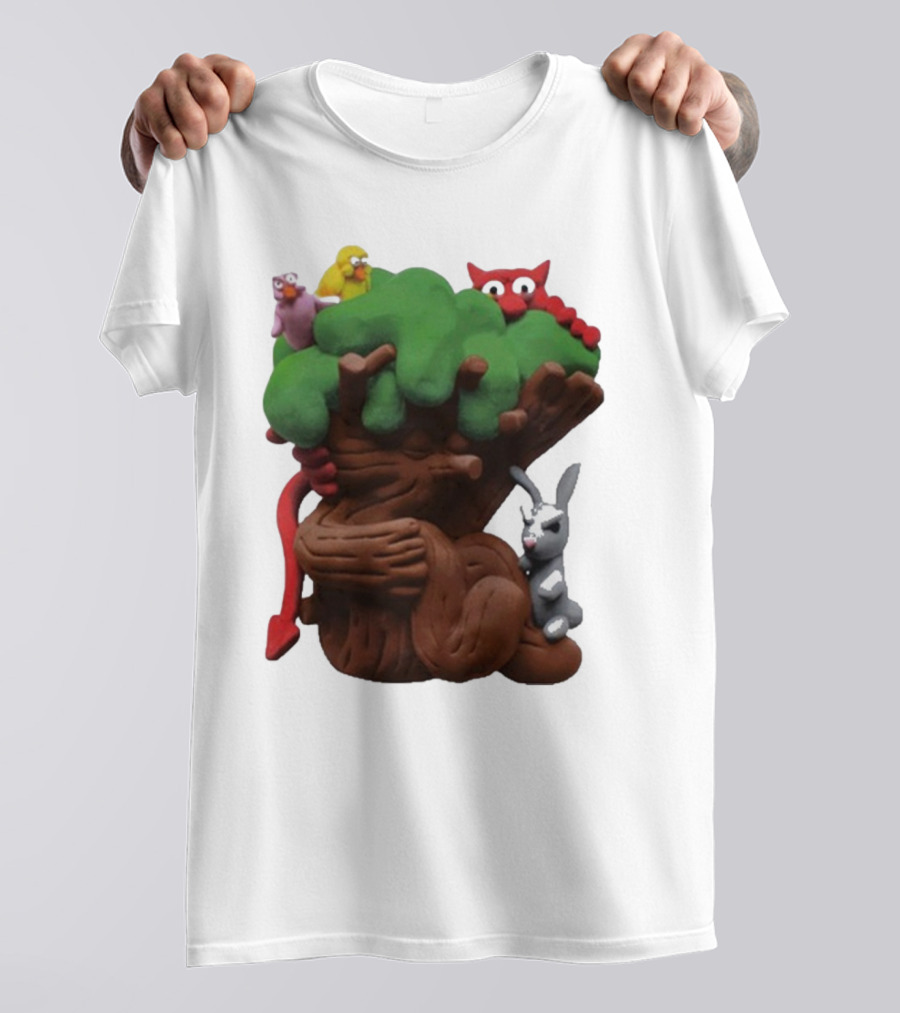 Spookywoods Tree With Animals And Cartoon Creatures T-Shirt