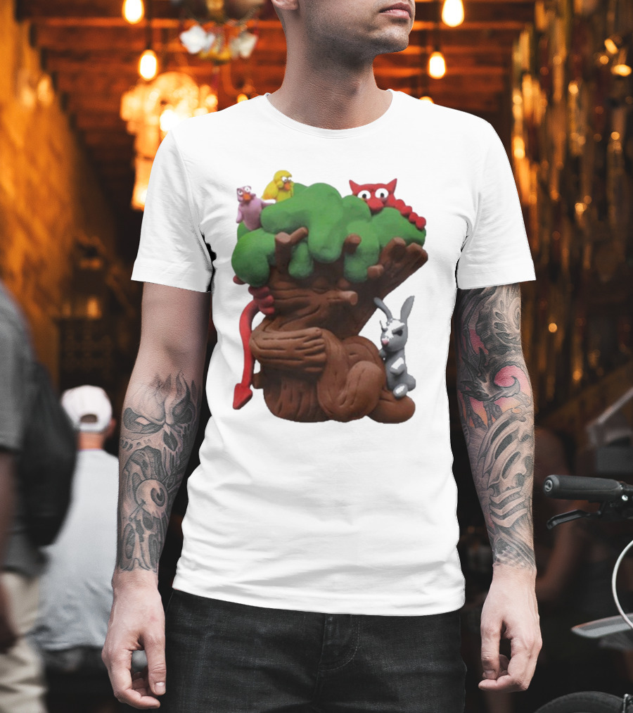 Spookywoods Tree With Animals And Cartoon Creatures T-Shirt