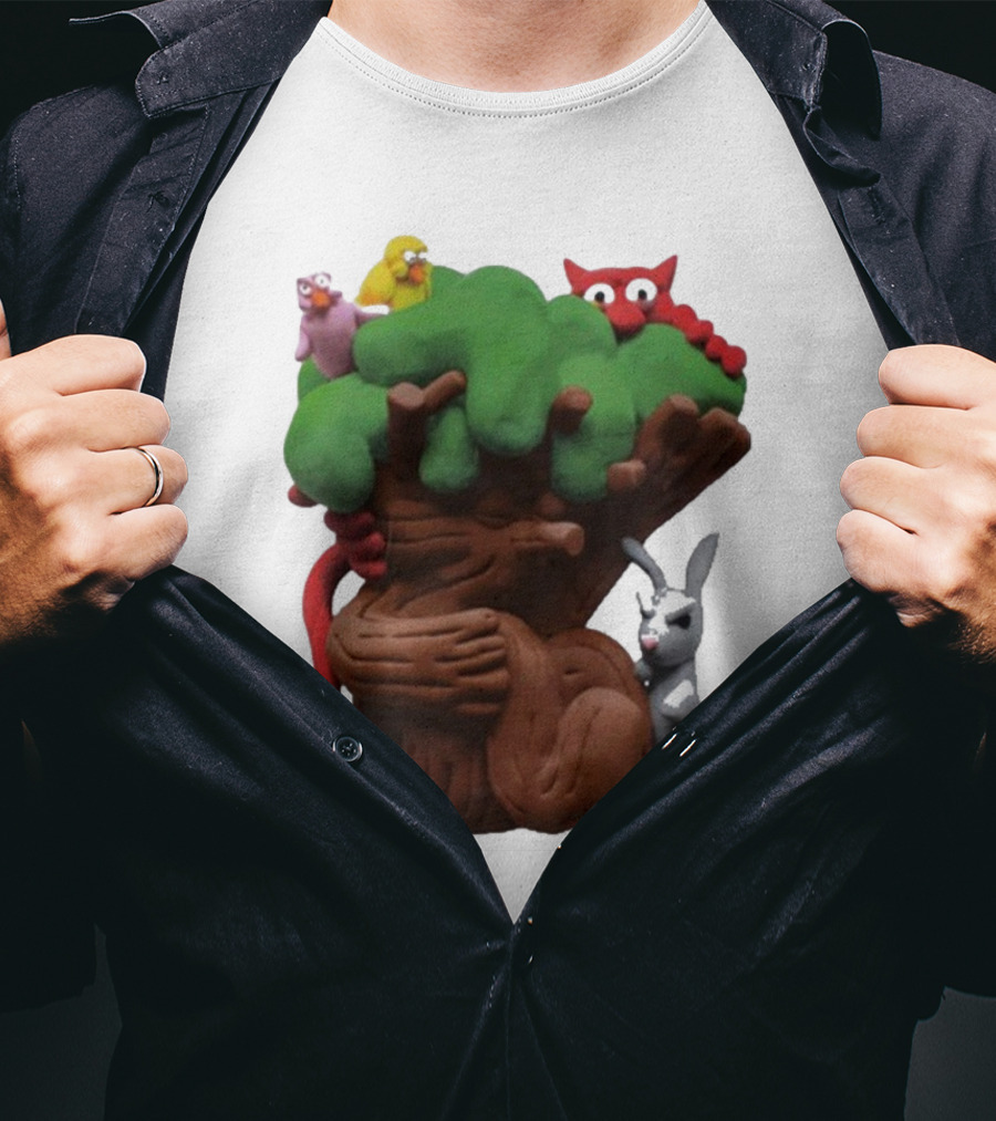 Spookywoods Tree With Animals And Cartoon Creatures T-Shirt