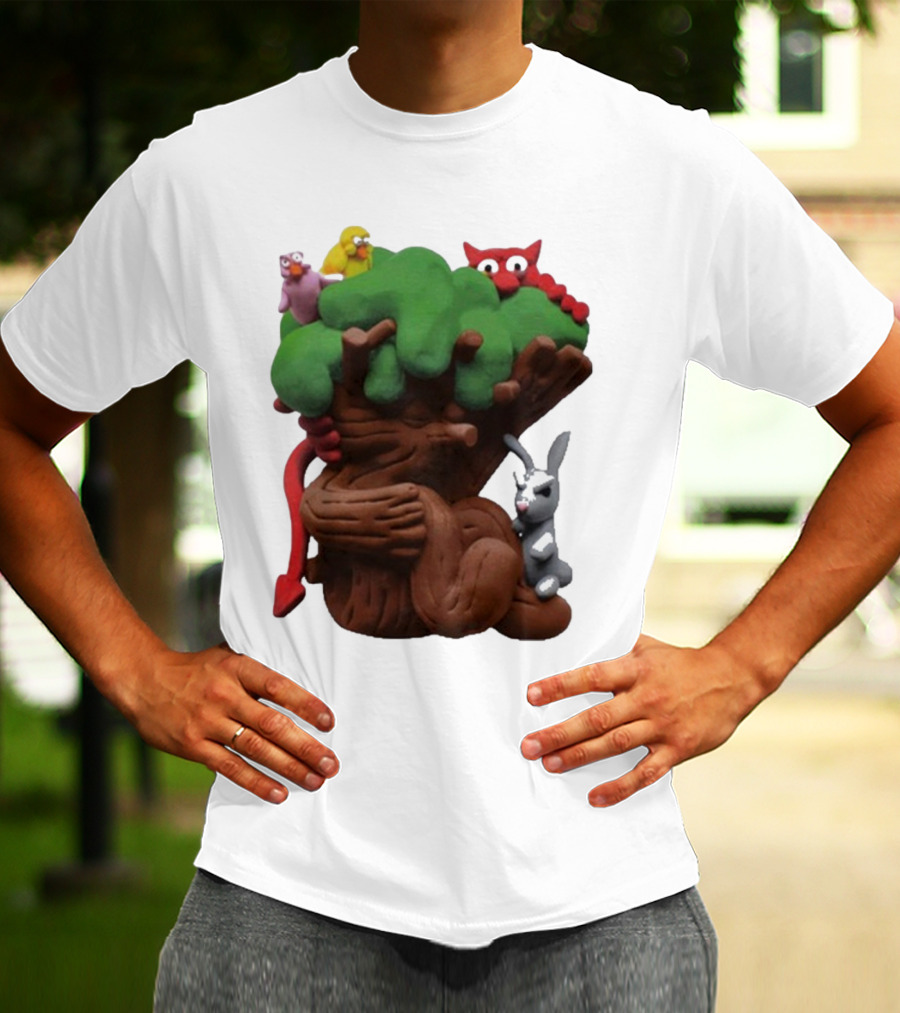 Spookywoods Tree With Animals And Cartoon Creatures T-Shirt