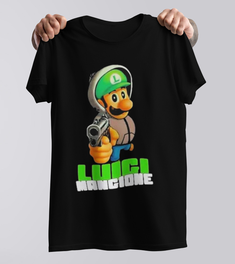 Luigi Mangione Luigi With Gun Iconic Image T-Shirt
