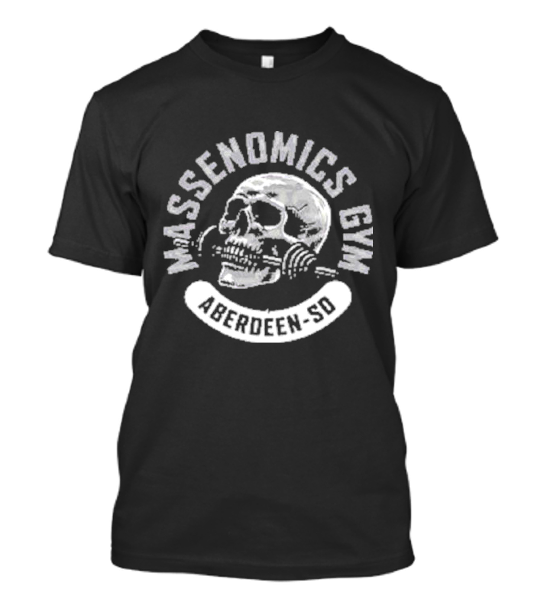 Massenomics Gym Aberdeen-So Skull With Barbell T-Shirt